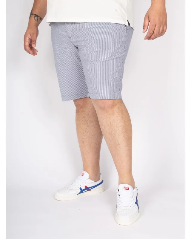 Short chino Redpoint gaufré seersucker grande taille bleu marine