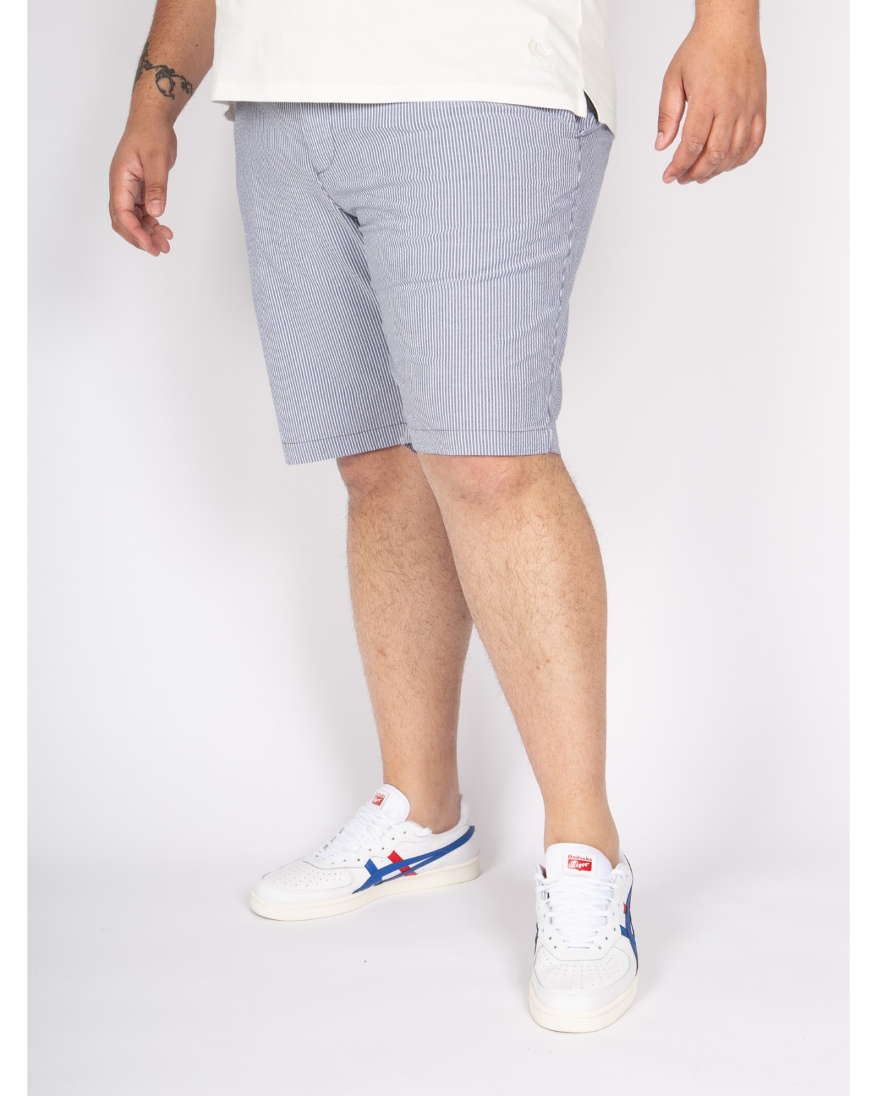 Short chino Redpoint gaufré seersucker grande taille bleu marine