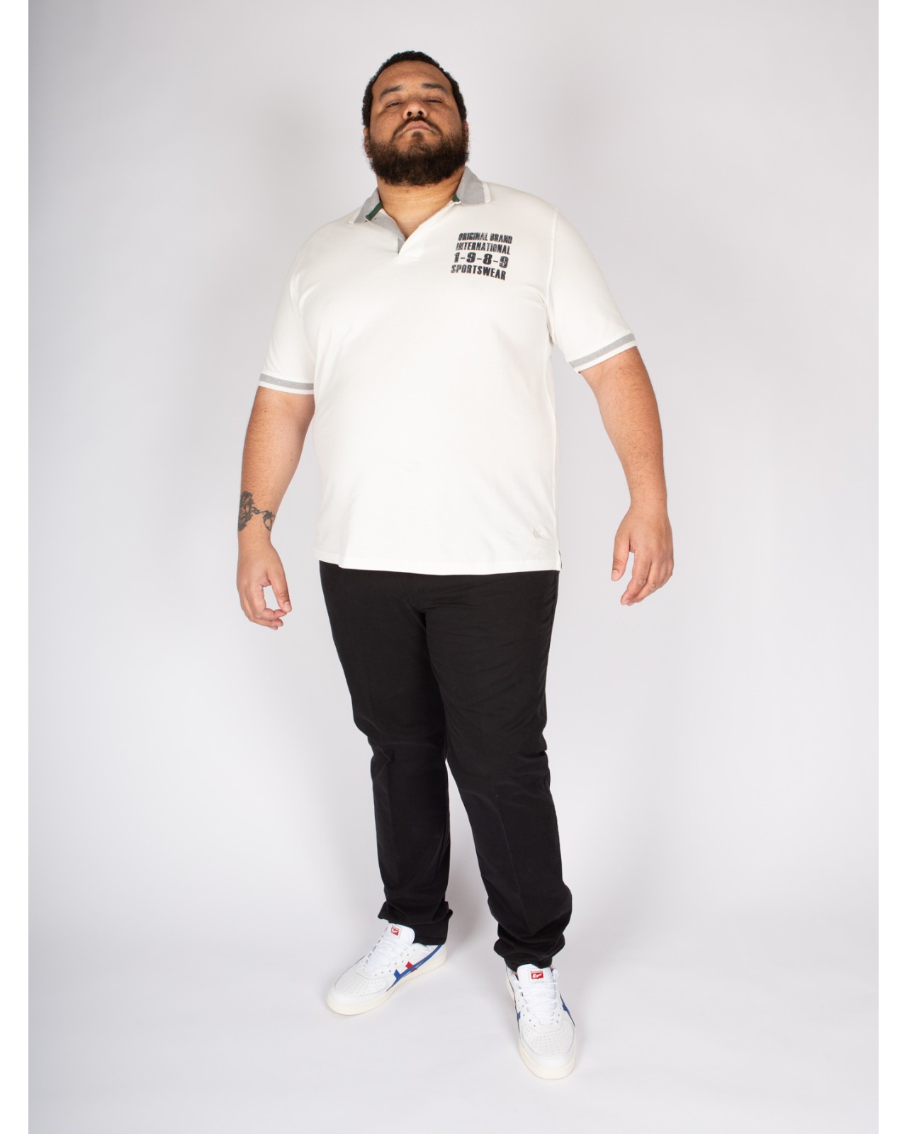 Pantalon chino Maneven grande taille noir