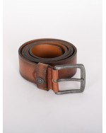 Ceinture cuir marron avec boucle argent: grande taille de 100 à 140 cm