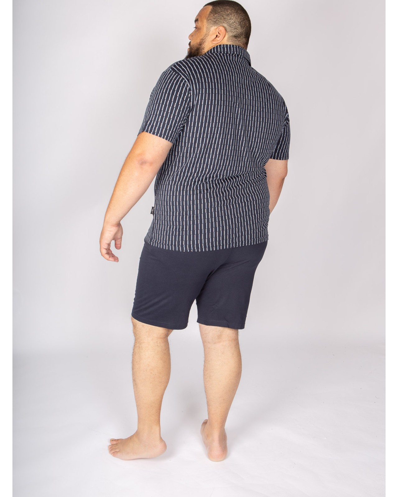 Pyjama short boutonné Gotzburg grande taille bleu marine