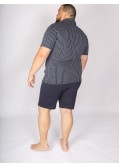 Pyjama short boutonné Gotzburg grande taille bleu marine