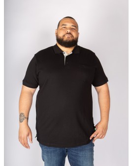 Polo piqué Duke grande taille détail contrastant noir