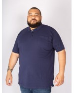 Polo piqué Duke grande taille détail contrastant bleu marine