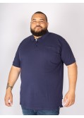 Polo piqué Duke grande taille détail contrastant bleu marine