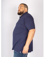 Polo piqué Duke grande taille détail contrastant bleu marine