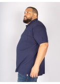 Polo piqué Duke grande taille détail contrastant bleu marine