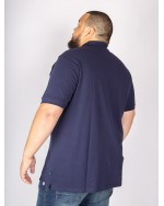 Polo piqué Duke grande taille détail contrastant bleu marine