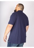 Polo piqué Duke grande taille détail contrastant bleu marine