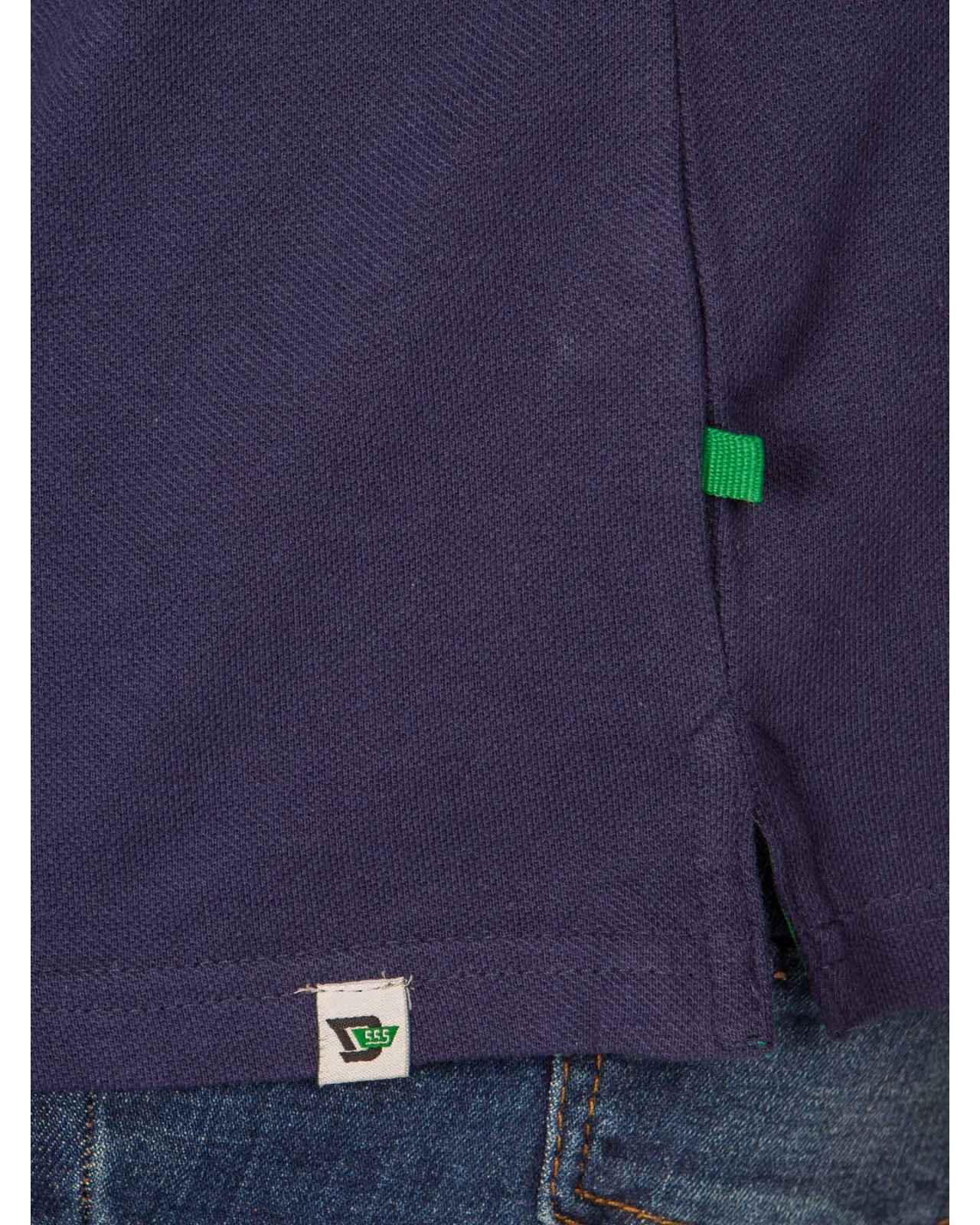 Polo piqué Duke grande taille détail contrastant bleu marine