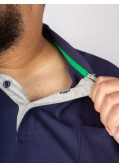 Polo piqué Duke grande taille détail contrastant bleu marine