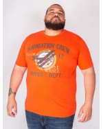 Tee Shirt col rond San Roch imprimé grande taille orange