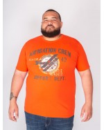 Tee Shirt col rond San Roch imprimé grande taille orange