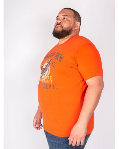 Tee Shirt col rond San Roch imprimé grande taille orange