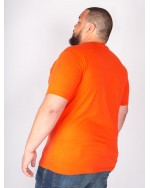 Tee Shirt col rond San Roch imprimé grande taille orange