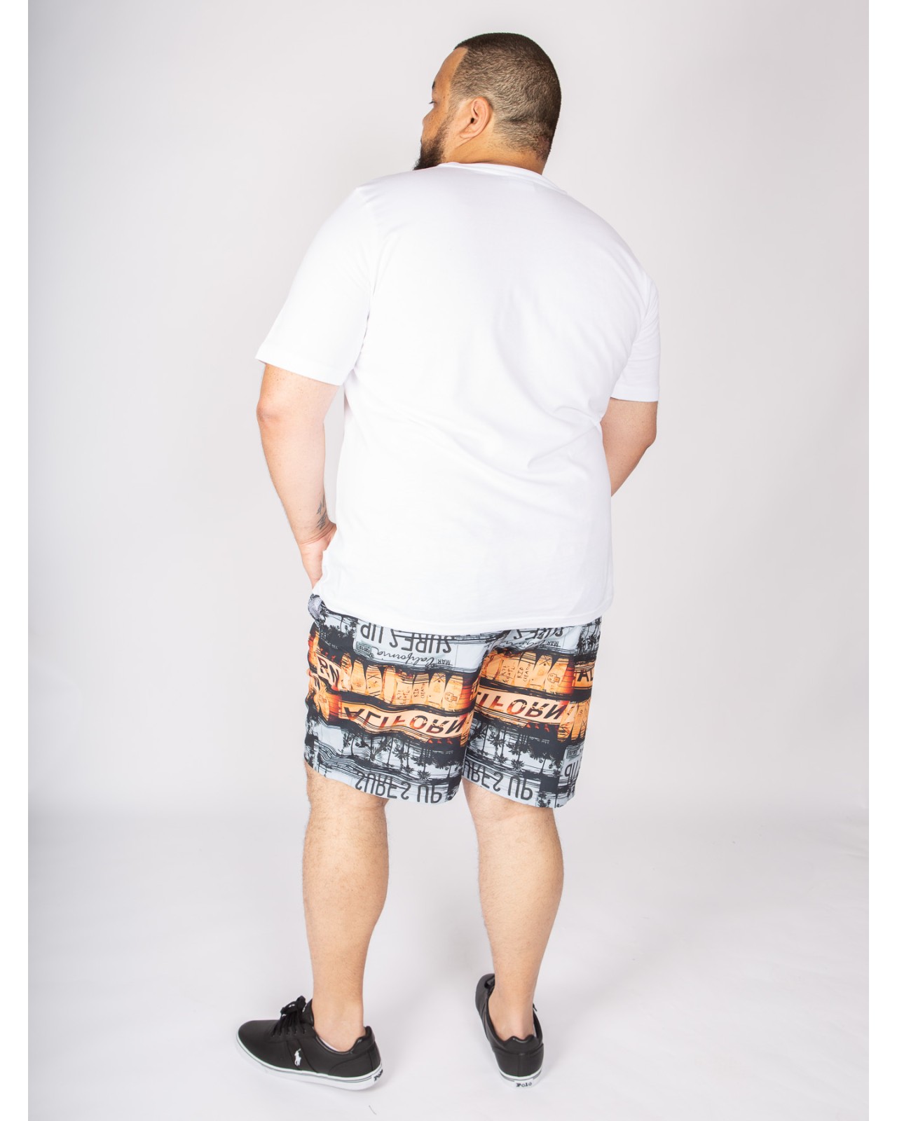 Short de bain Abraxas grande taille fantaisie orange