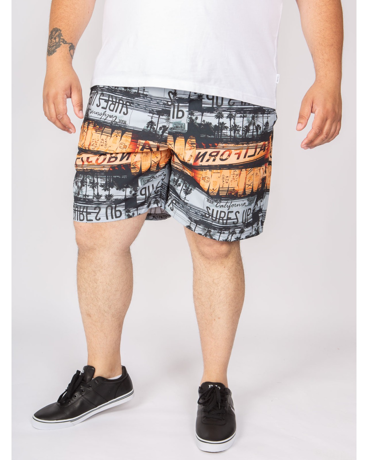 Short de bain Abraxas grande taille fantaisie orange