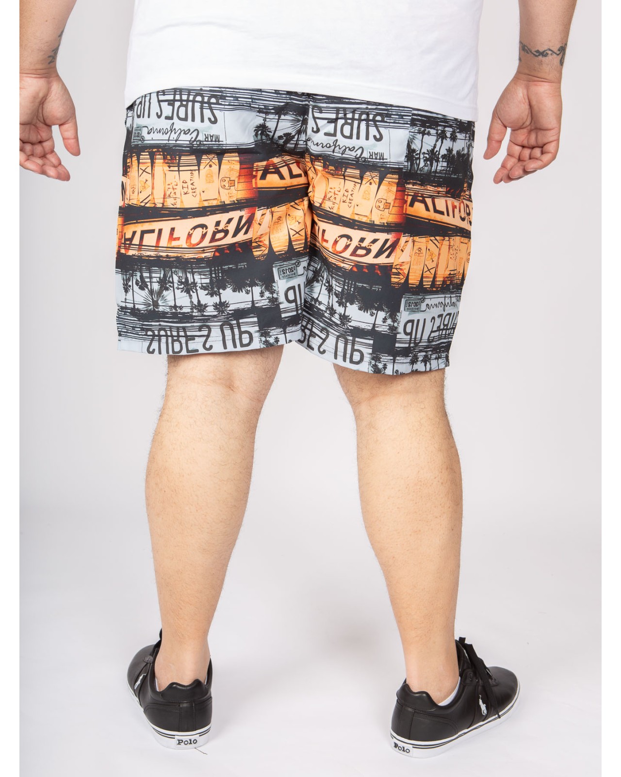 Short de bain Abraxas grande taille fantaisie orange