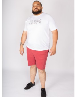 Short chino 1214 grande taille avec ceinture framboise