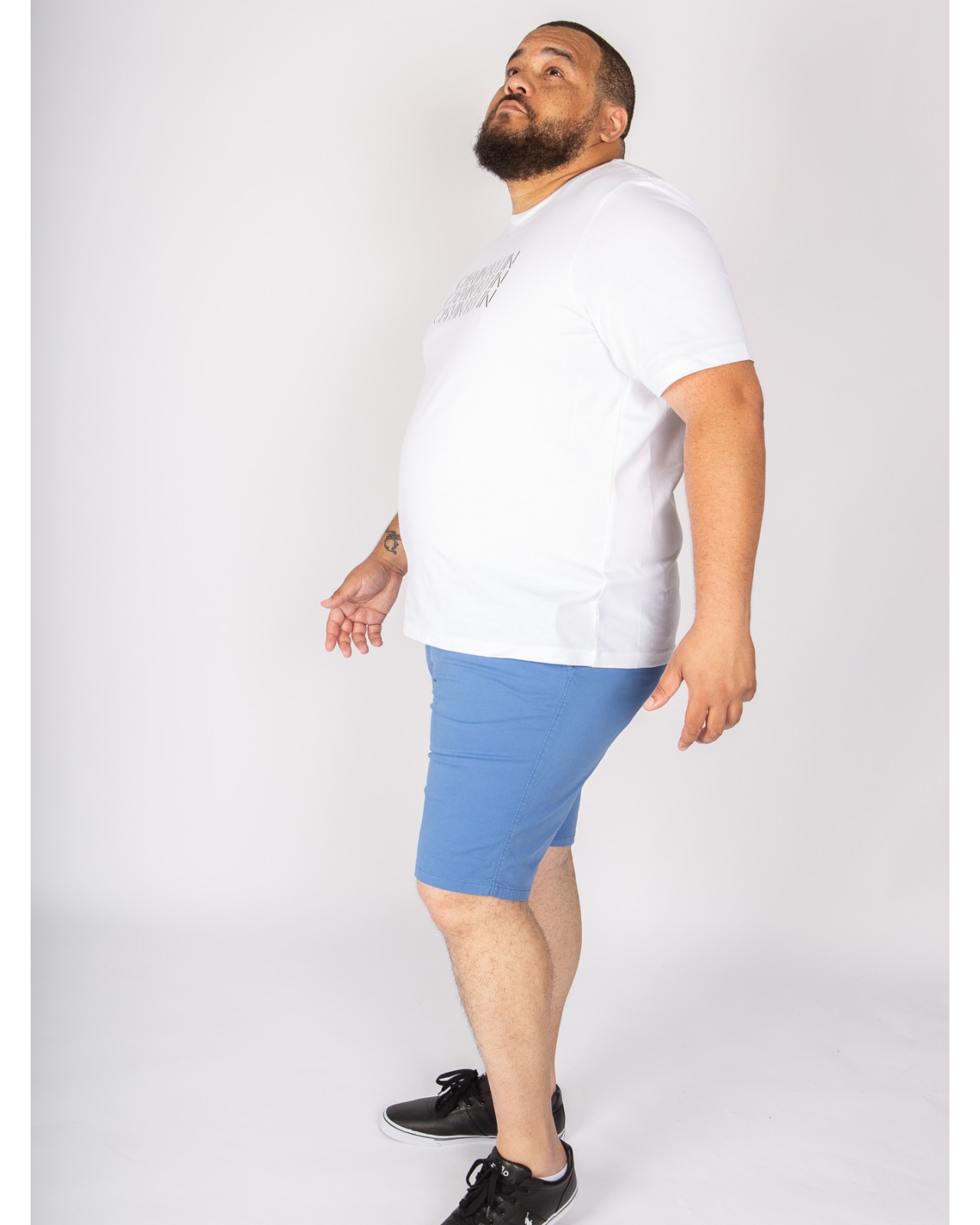Short chino 1214 grande taille avec ceinture bleu