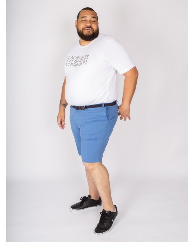 Short chino 1214 grande taille avec ceinture bleu