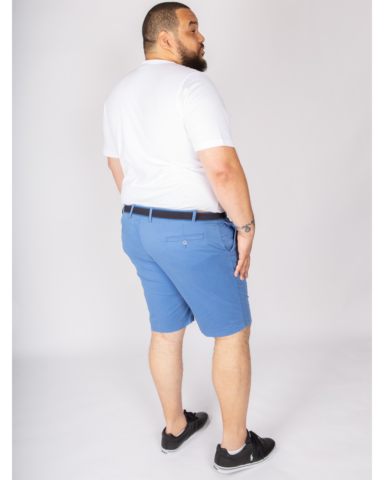 Short chino 1214 grande taille avec ceinture bleu