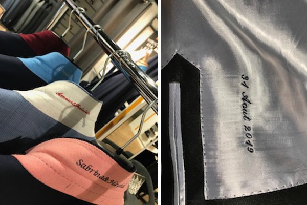 Broderie col et intérieur de veste