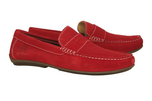 Mocassin grande taille rouge 