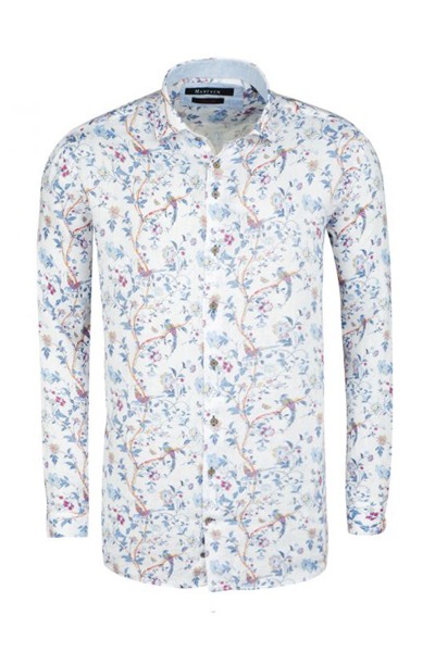 Chemise en lin imprimé fleurie grande taille