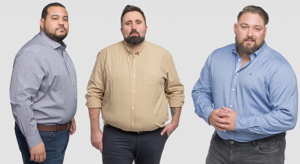 Trois types de chemises pour homme grande taille