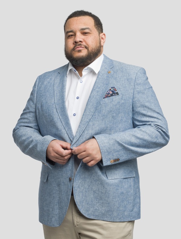 Veste bleu clair pour homme grande taille