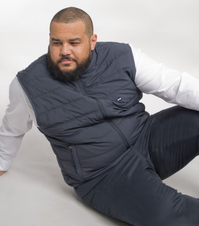 Doudoune sans manche bleu marine Eden Park pour homme grande taille