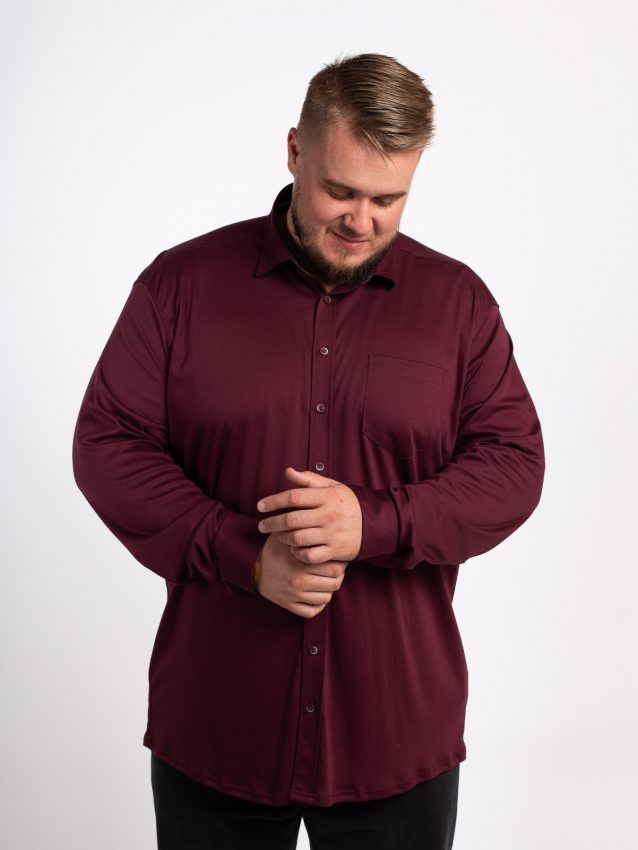 Chemise Bordeaux casual grande taille homme pour les fêtes de fin d'année
