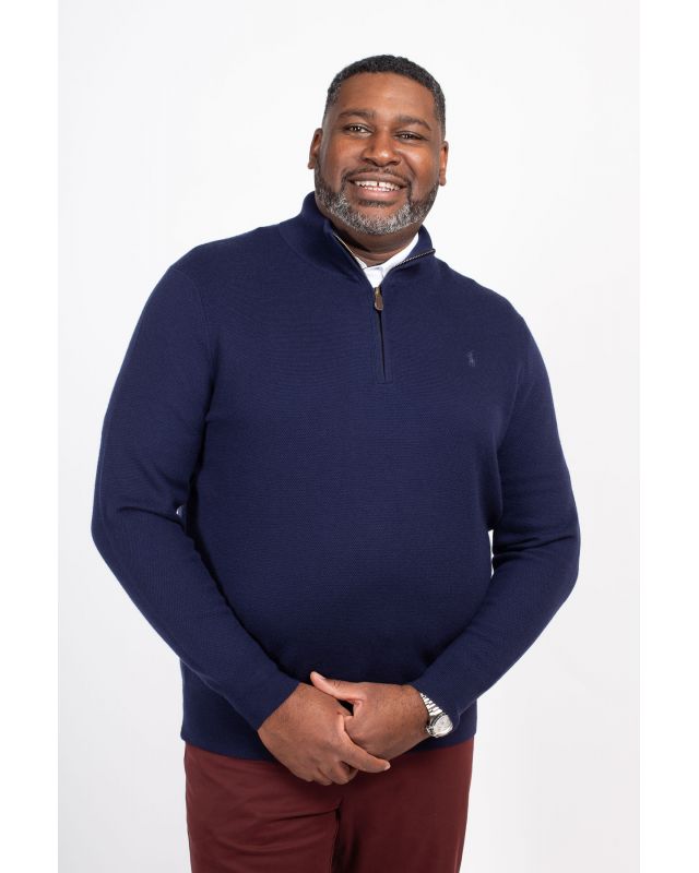 Pull en laine homme grande taille pour noël - Ralph Lauren Bleu Marine