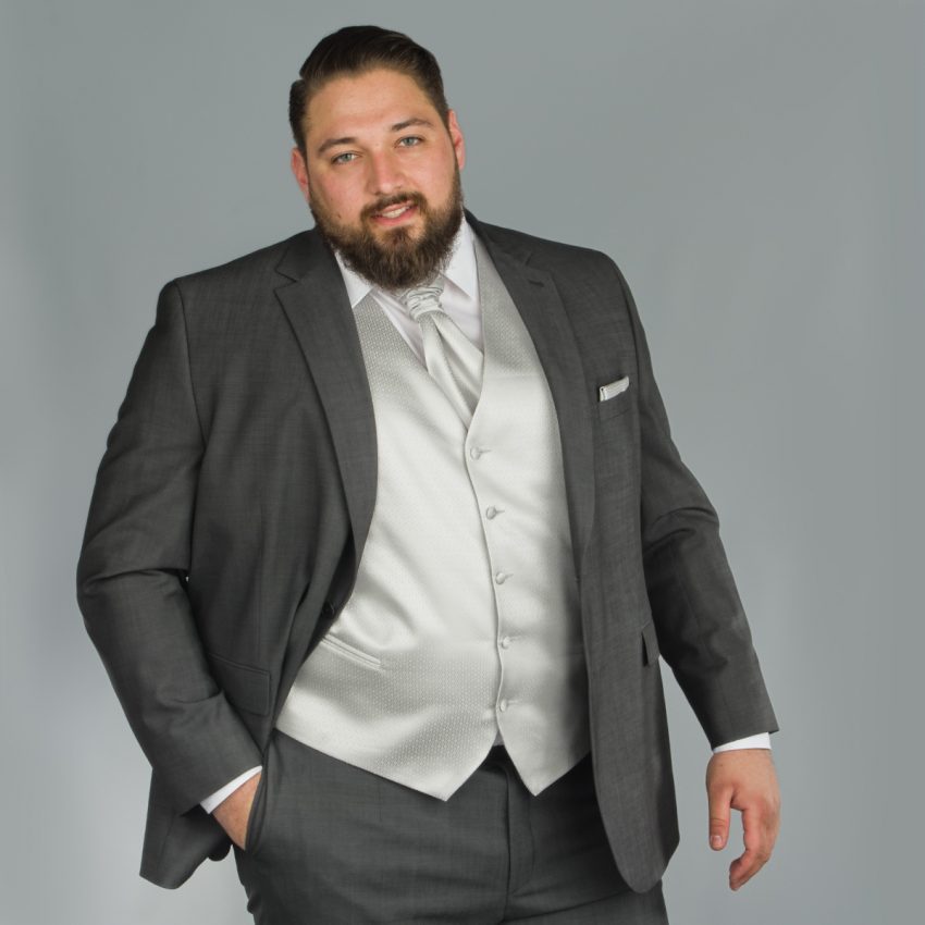 Costume complet Bruno Saint Hilaire grande taille anthracite