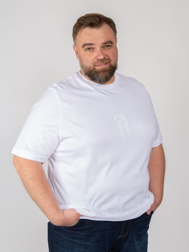 T-shirt grande taille hybride blanc Calvin Klein