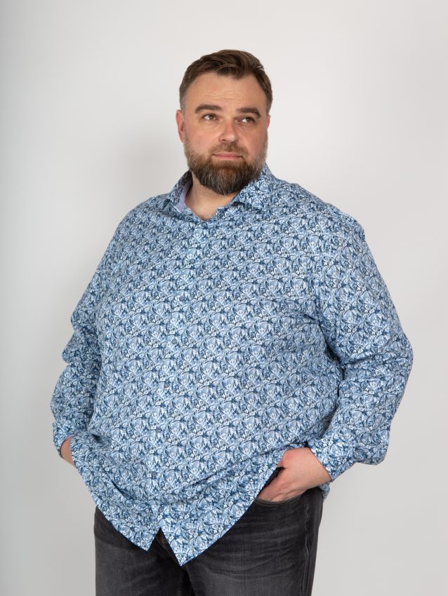 Collection printemps-été Chemise à fleurs grande taille vert d'eau