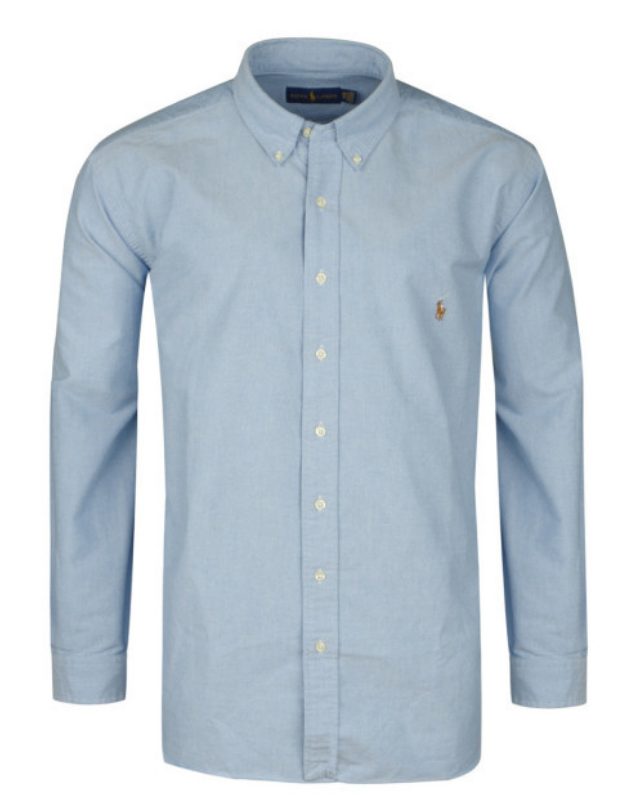 Chemise homme grande taille Oxford Ralph Lauren en coton bleue