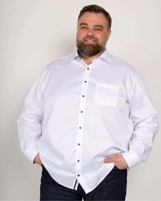 Chemise popeline Maneven grande taille blanche