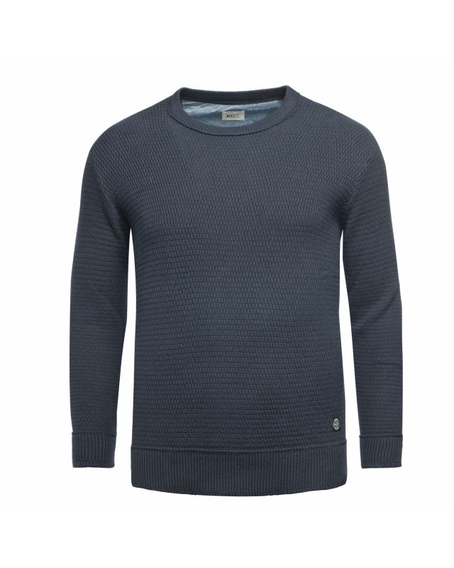 Pull en coton chine bleu marine MN03