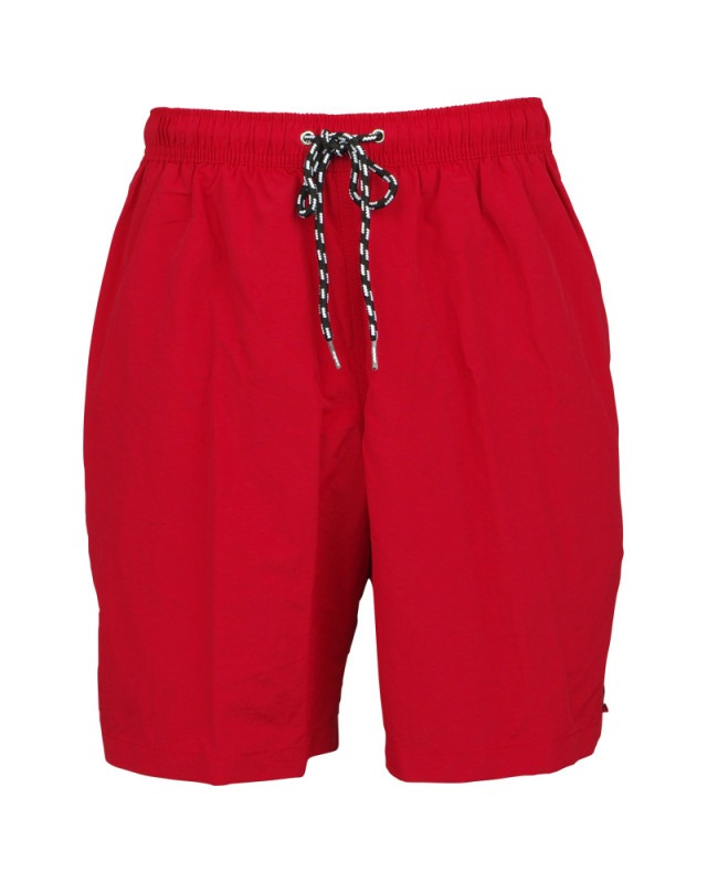 Short de plage fluo rouge Replika homme corpulent