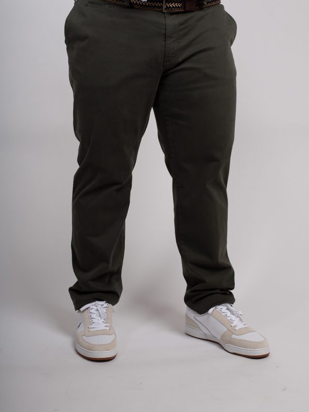 Pantalon Chino homme fort vert kaki 1214