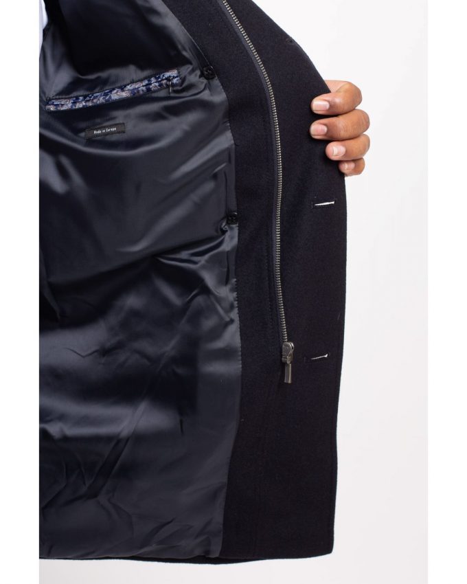 Poche intérieur - Manteau caban grande taille en laine Trandy