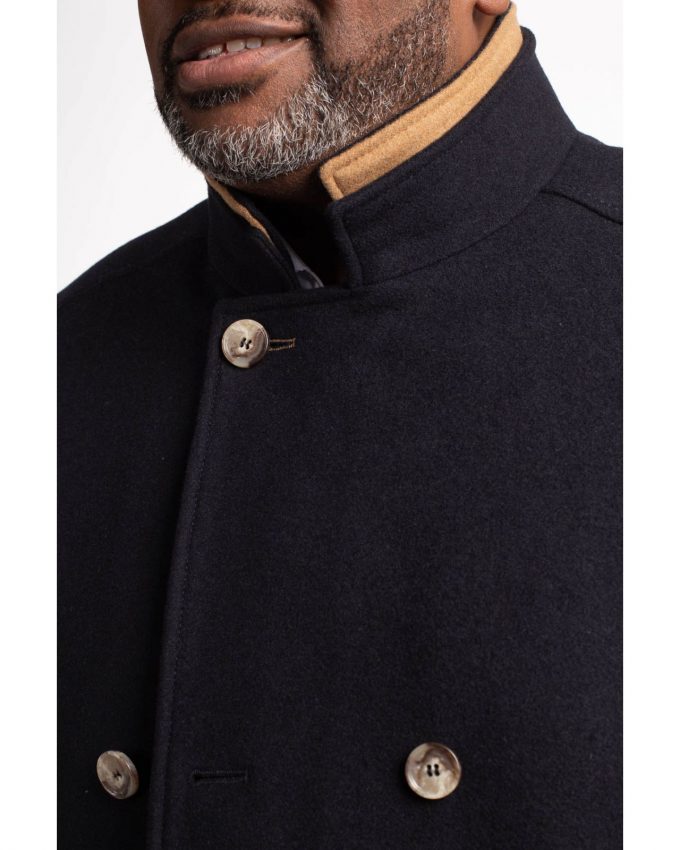 Col montant Manteau caban en laine grande taille Trandy