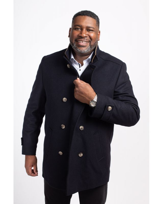 Collection automne Manteau Caban en laine grande taille - Trandy