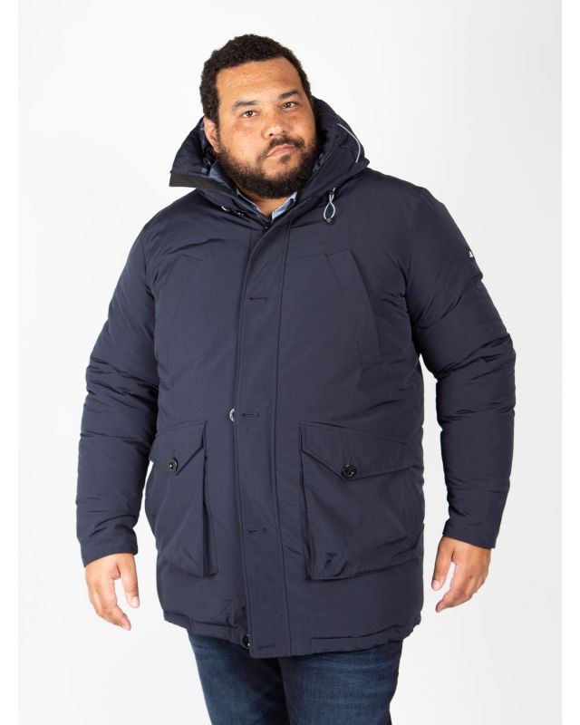 Veste quand il pleut Parka longue déperlante Hastorg grande taille bleu marine