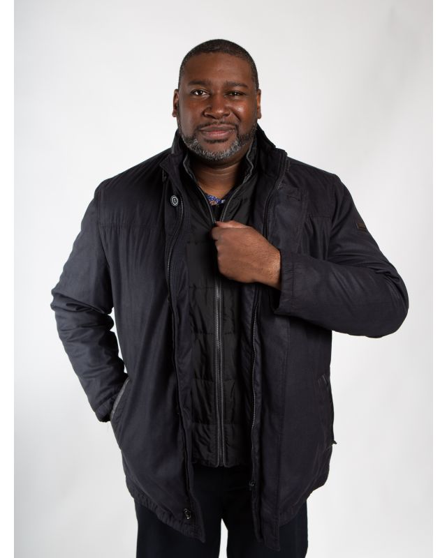 Veste quand il pleut - Parka microma Bugatti grande taille anthracite