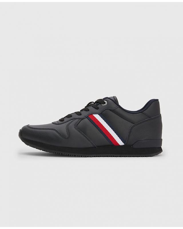 Sneakers en cuir noir grande taille Tommy Hilfiger