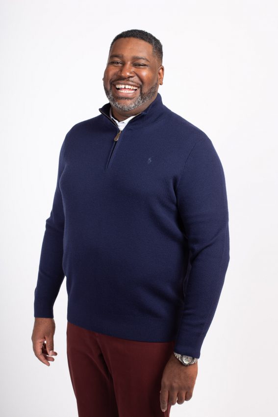 Pull col camionneur en laine mérinos grande taille