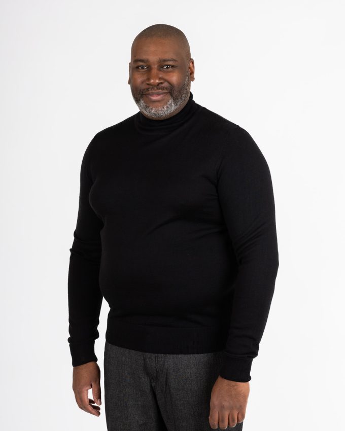 S'habiller en hiver Pull col roulé 4x homme grande taille noir pour l"hiver